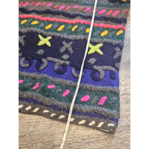 Kitty hawk vivian Wang vintage funky sweater medium 90s 3d textured abstract - Picture 5 of 7